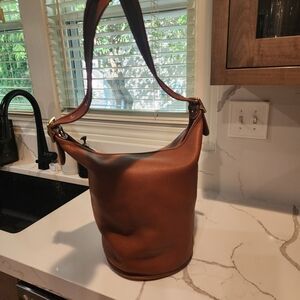VINTAGE coach Brown Leather Shoulder Bag 9085